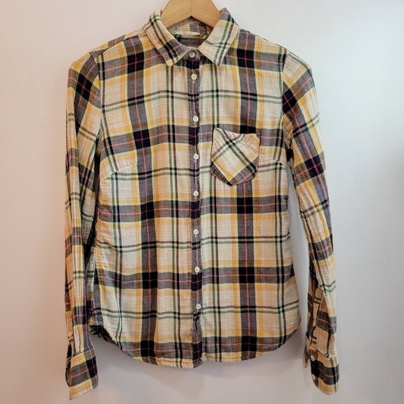 Merona Plaid  Button Blouse Size XS - Picture 1 of 4